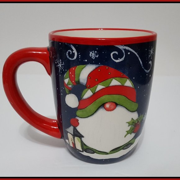 NEW Certified International Set of 4 Holiday Magic Gnome Mugs 16 OZ Earthenware - Picture 3 of 7